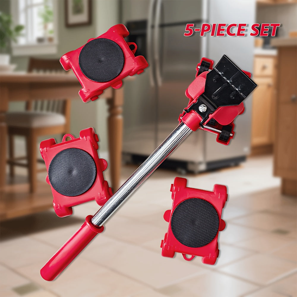 5pcs Heavy-Duty Furniture Moving Sliders Set - Effortless Rolling Casters for Hardwood Floors, Scratch-Resistant & Quiet Operation,