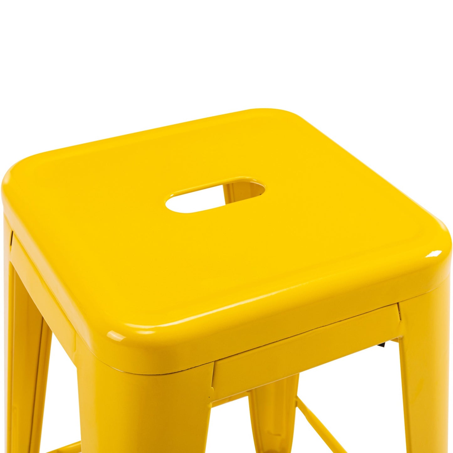 Vogue Furniture Direct White 24 Inch Metal Bar Stools Counter Height Barstools Modern Backless Stackable Metal Indoor\u002FOutdoor Bar Stools Kitchen Counter