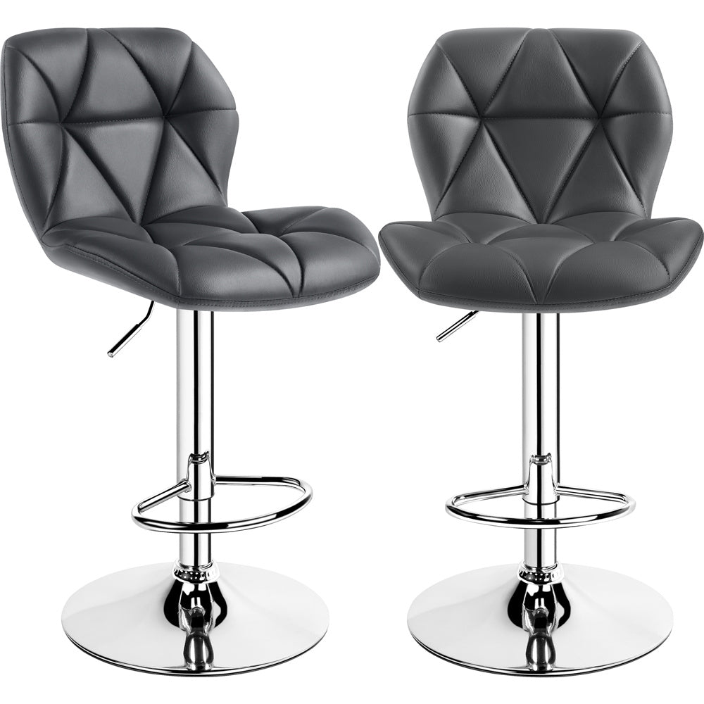 Costoffs 2pcs Swivel Bar Stools Halloween Gift PU Leather Bar Stools Set of 2, Adjustable Swivel Bar Stools, Modern Counter Height Stools with Backrest for Kitchen Island,