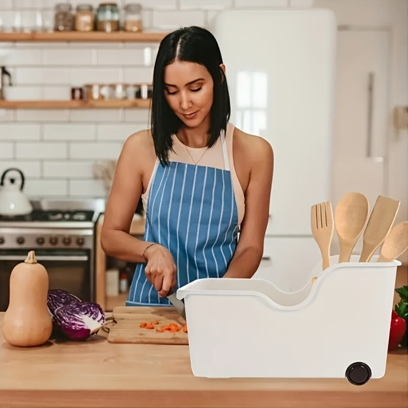 Faridabio Multi-Functional 2-Wheeled Organizer (2pcs Set) - Kitchen Bathroom Bedroom Preferred Storage Solution for Utensils Spices Books and More in Durable