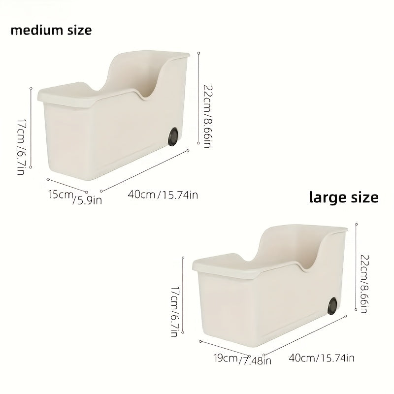 Faridabio Multi-Functional 2-Wheeled Organizer (2pcs Set) - Kitchen Bathroom Bedroom Preferred Storage Solution for Utensils Spices Books and More in Durable