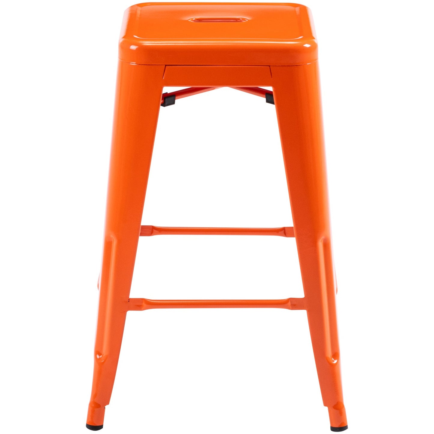 Vogue Furniture Direct White 24 Inch Metal Bar Stools Counter Height Barstools Modern Backless Stackable Metal Indoor\u002FOutdoor Bar Stools Kitchen Counter