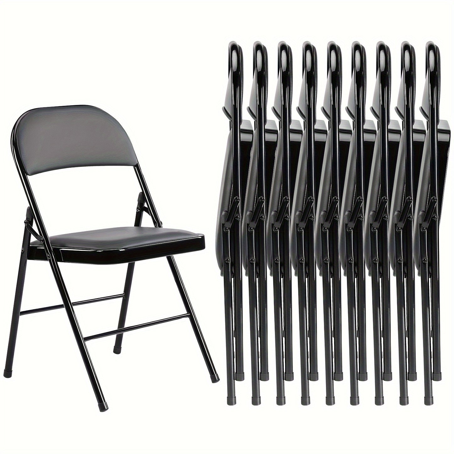 10\u002F20 Piece Set Stylish Folding Chair, Leather Upholstered Folding Chair for Outdoor and Indoor Use, Injection Molding Classic Garden Metal Folding Chair
