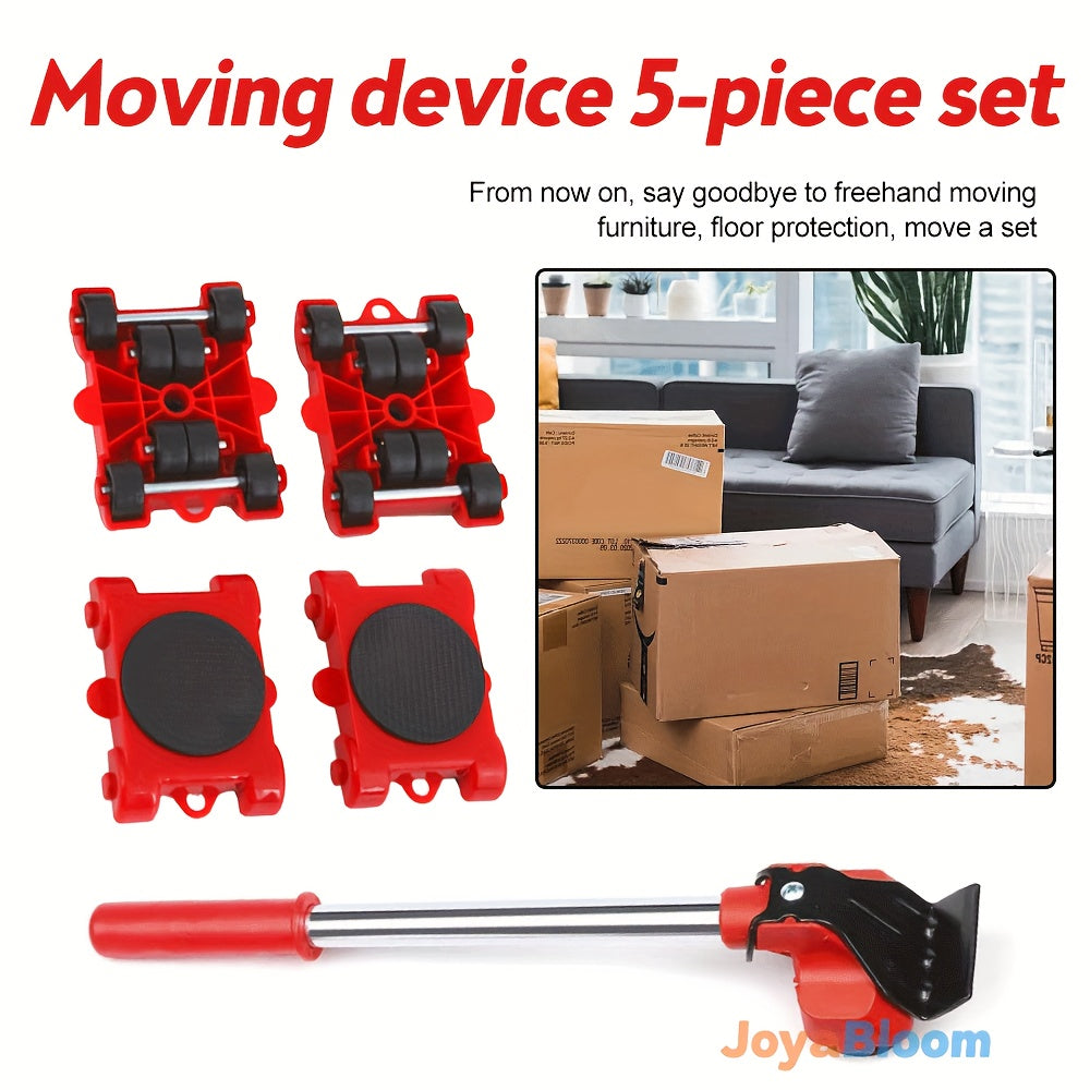 5pcs Heavy-Duty Furniture Moving Sliders Set - Effortless Rolling Casters for Hardwood Floors, Scratch-Resistant & Quiet Operation,