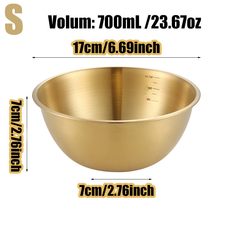 3pcs Stainless Steel Salad Bowls Set, Oven Safe, Durable Kitchen Mixing Bowls with Measurement Marks