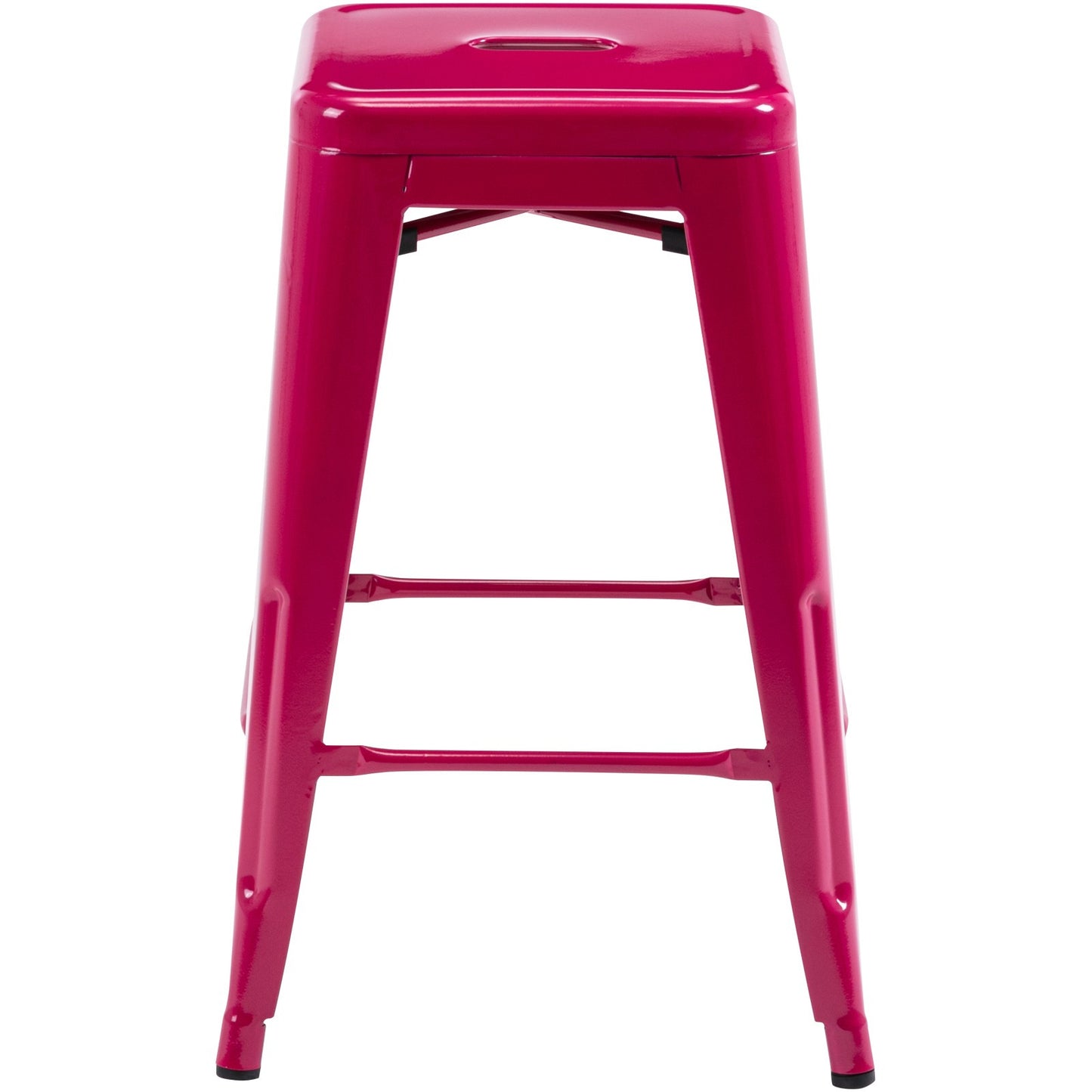 Vogue Furniture Direct White 24 Inch Metal Bar Stools Counter Height Barstools Modern Backless Stackable Metal Indoor\u002FOutdoor Bar Stools Kitchen Counter