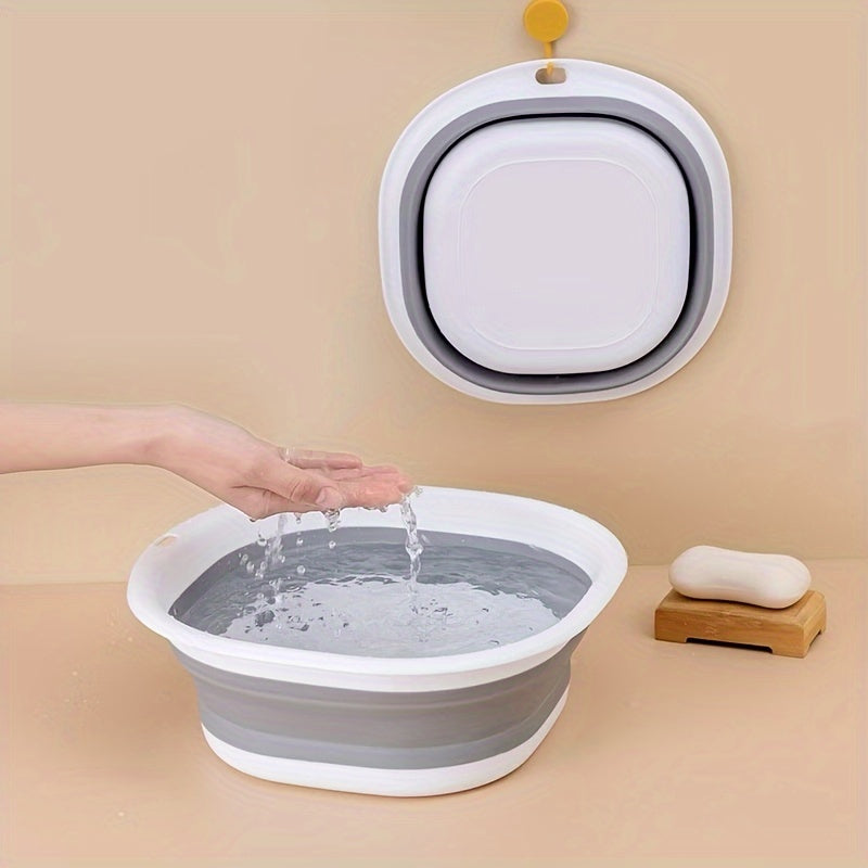3pcs Foldable Sink Set, Plastic, Fragrance-Free, Portable Travel Basin for Dorm, Home, Laundry, Commercial Personal Hygiene, Bathroom Container, No Power, No Battery