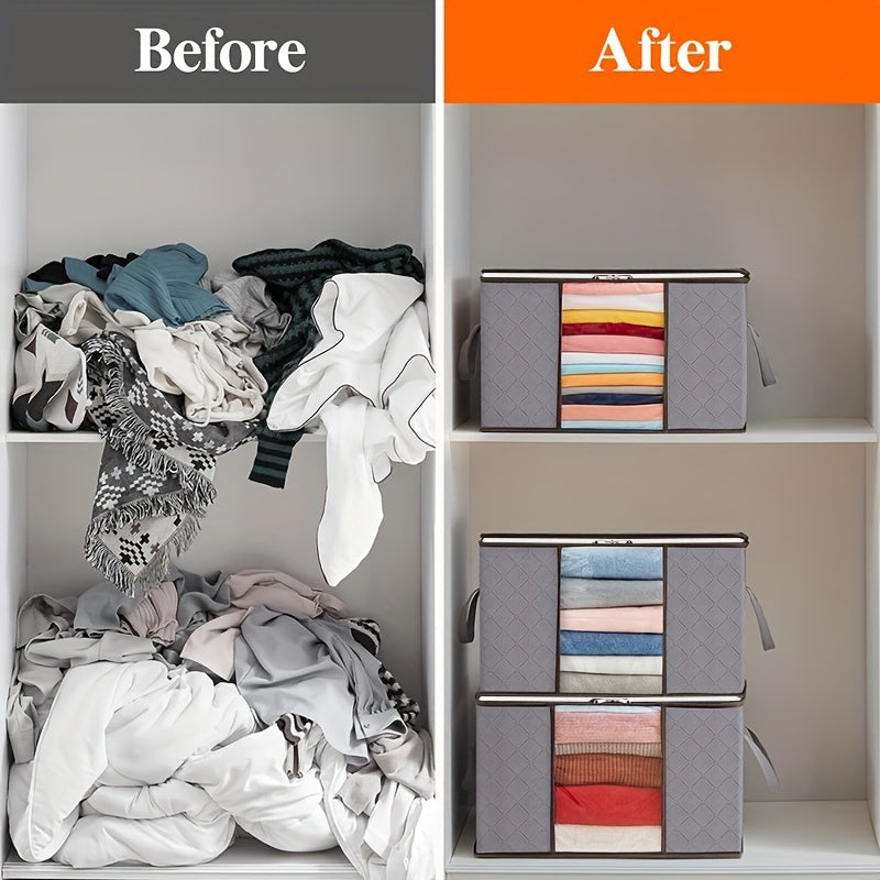 6pcs Extra Large Storage Bags 6pcs Extra Large Storage Bags with Zipper | Quilt and Blanket Organizer for Home, Covered Storage for Clothes, Sweaters,