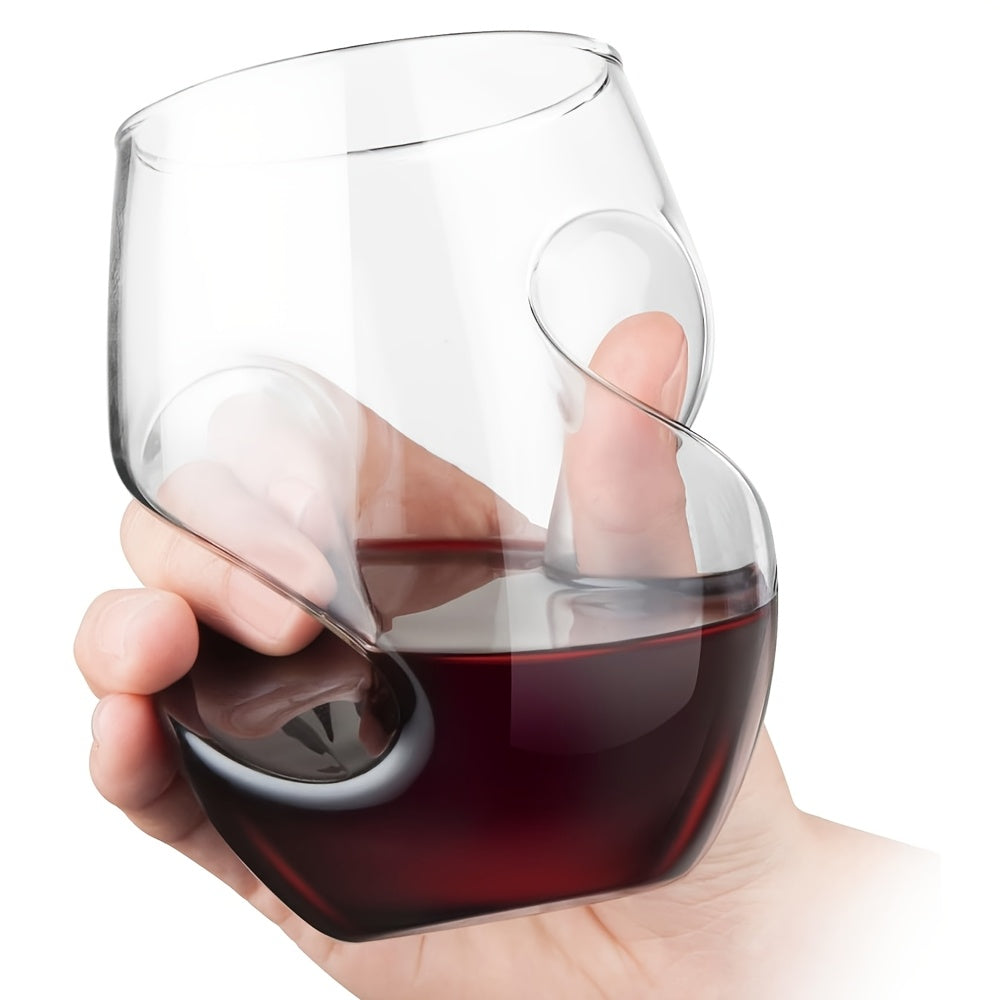 Borosilicate Glasses 4 New 16oz Borosilicate Glasses - Elegant Curved Glassware - Wine Glasses Suitable for Parties, Weddings, Gatherings, Picnics, Iced Coffee,