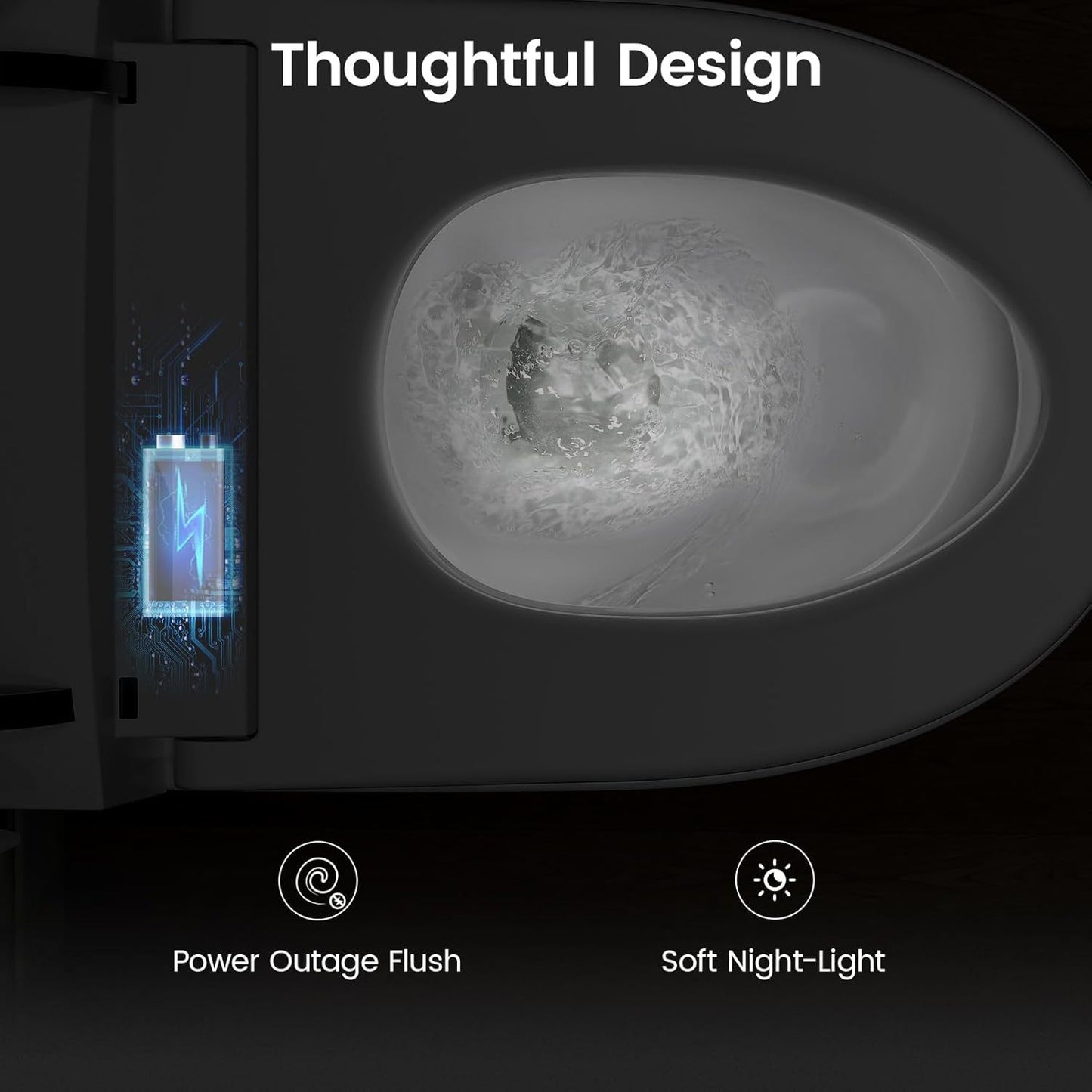 Smart Toilet with Built-in Bidet, One-Piece Bidet Toilet for Bathrooms, YA60 Bidet Toilet with Auto Flush, Kick Flush, Heated Seat, Warm Water and Dryer,