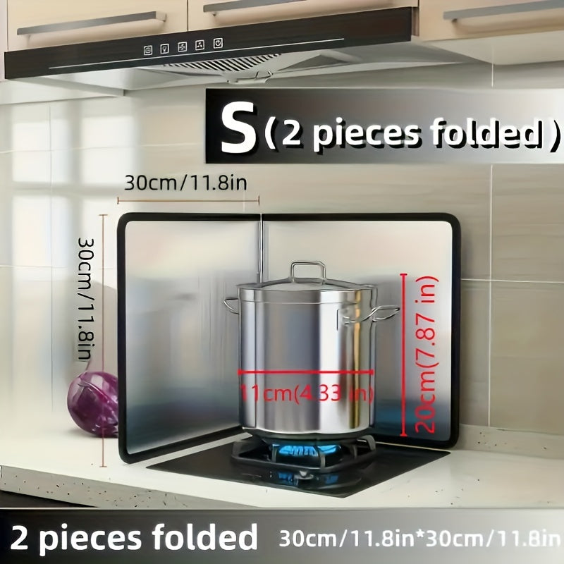 Stainless Steel Splash Guard Luxury Stainless Steel Splash Guard - Double Layer Foldable Design, Anti-Smoke & Oil, Easy to Clean,